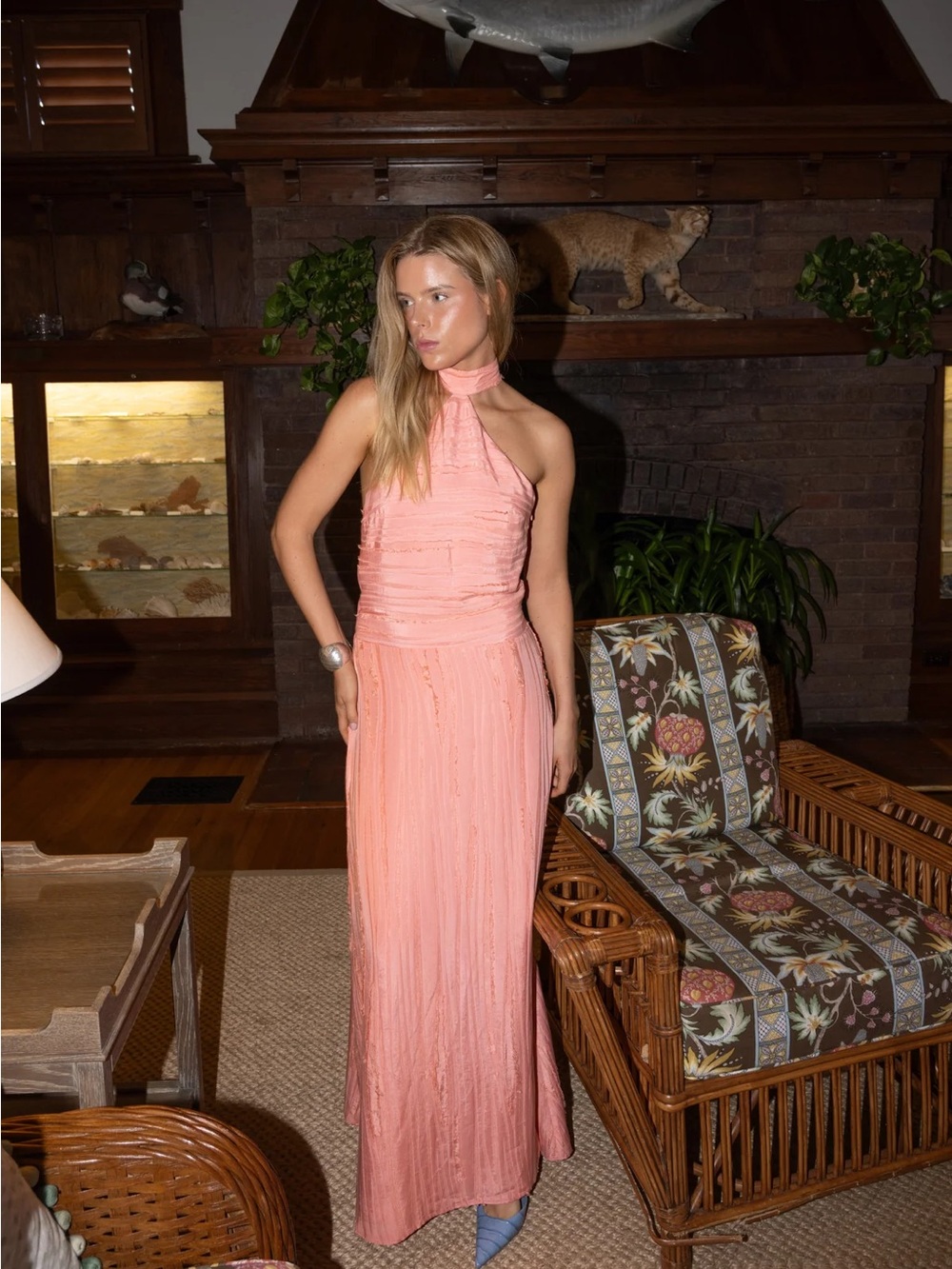 Yellow the Label Palmetto Texture Dress - Pink